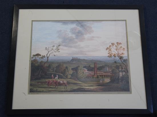 Pigout, 1822 Lago di Genzano Preso Da Nemi & Albano aroma, 11.5 x 14.75in.